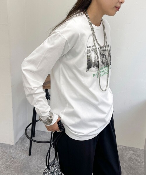 fredy emue(フレディエミュ)の「シルケットPHOTO ロンTシャツ(Tシャツ/カットソー・レディース・チャコールグレー/オフホワイト/ベビーピンク・38)」の10枚目の写真