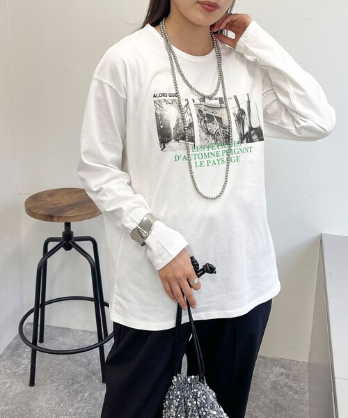 fredy emue(フレディエミュ)の「シルケットPHOTO ロンTシャツ(Tシャツ/カットソー・レディース・チャコールグレー/オフホワイト/ベビーピンク・38)」の12枚目の写真
