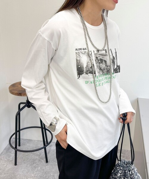fredy emue(フレディエミュ)の「シルケットPHOTO ロンTシャツ(Tシャツ/カットソー・レディース・チャコールグレー/オフホワイト/ベビーピンク・38)」の13枚目の写真