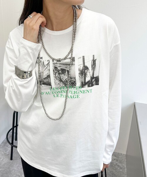 fredy emue(フレディエミュ)の「シルケットPHOTO ロンTシャツ(Tシャツ/カットソー・レディース・チャコールグレー/オフホワイト/ベビーピンク・38)」の14枚目の写真