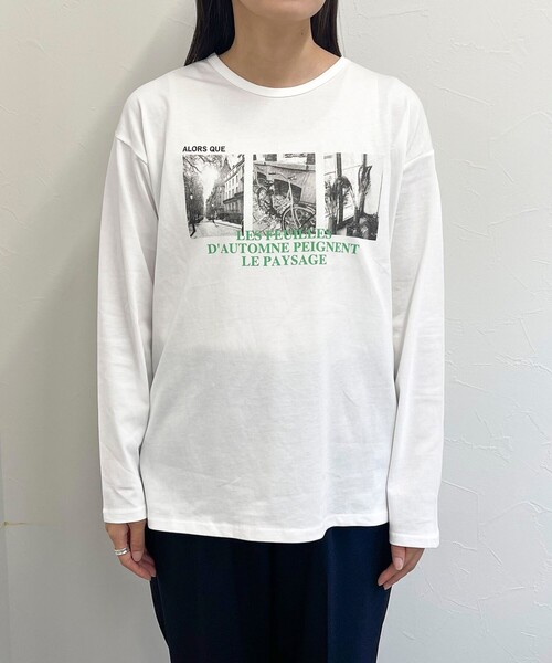 fredy emue(フレディエミュ)の「シルケットPHOTO ロンTシャツ(Tシャツ/カットソー・レディース・チャコールグレー/オフホワイト/ベビーピンク・38)」の15枚目の写真