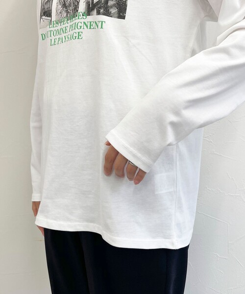 fredy emue(フレディエミュ)の「シルケットPHOTO ロンTシャツ(Tシャツ/カットソー・レディース・チャコールグレー/オフホワイト/ベビーピンク・38)」の19枚目の写真