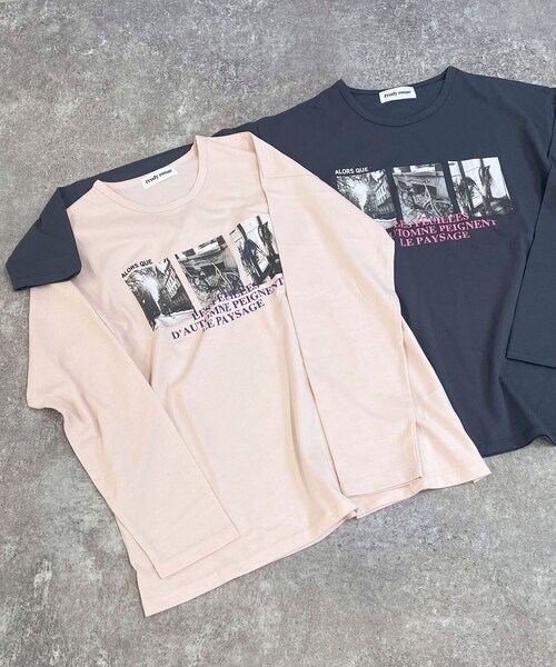 fredy emue(フレディエミュ)の「シルケットPHOTO ロンTシャツ(Tシャツ/カットソー・レディース・チャコールグレー/オフホワイト/ベビーピンク・38)」の21枚目の写真