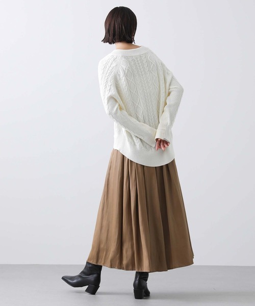 Gready Brilliant（グレディブリリアン）の「ケーブルドッキングカットソー（Tシャツ/カットソー・レディース・アイボリー/チャコールグレー/グレイッシュベージュ・38）」の6枚目の写真