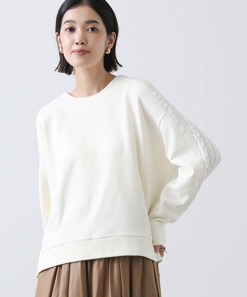 Gready Brilliant（グレディブリリアン）の「ケーブルドッキングカットソー（Tシャツ/カットソー・レディース・アイボリー/チャコールグレー/グレイッシュベージュ・38）」の8枚目の写真