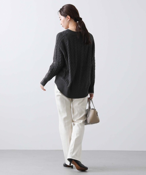 Gready Brilliant（グレディブリリアン）の「ケーブルドッキングカットソー（Tシャツ/カットソー・レディース・アイボリー/チャコールグレー/グレイッシュベージュ・38）」の16枚目の写真