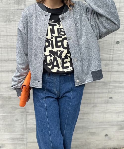 mi via loca(ミヴィアロカ)の「ブルゾンデザイン ラメウラケ カーディガン(カーディガン/ボレロ・レディース・ブラック/グレー・FREE)」の21枚目の写真