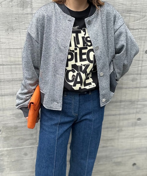 mi via loca(ミヴィアロカ)の「ブルゾンデザイン ラメウラケ カーディガン(カーディガン/ボレロ・レディース・ブラック/グレー・FREE)」の22枚目の写真