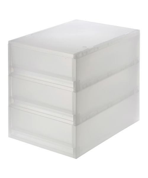 ポリプロピレン 小物収納ケース 引出3段 約幅26×奥行37×高さ32