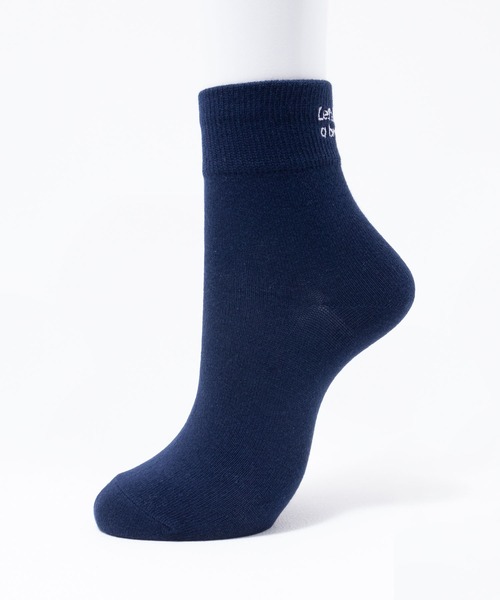 NAVY（ネイビー）の「nAvy クォーター丈 ロゴ刺繍ソックス 靴下 23～25cm（ソックス/靴下・レディース・ネイビー/レンガ/ブラック/カーキ/グレー/グリーン/パープル/オレンジ・フリー）」の6枚目の写真