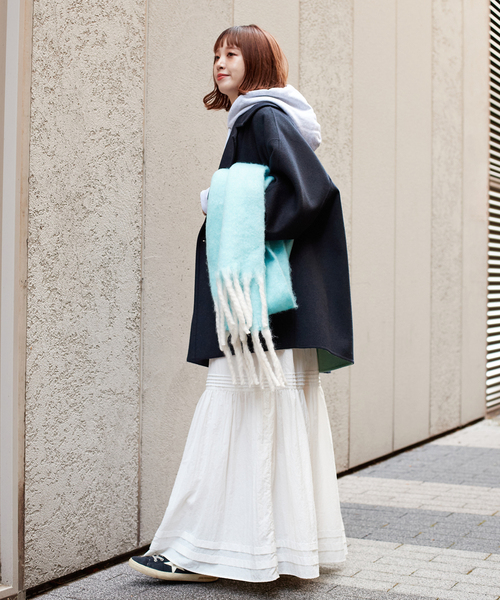 B.C STOCK（ベーセーストック）の「ブークレマフラー（マフラー・レディース・ブルー/イエロー/ピンク/ホワイト/チャコールグレー・FREE）」の19枚目の写真