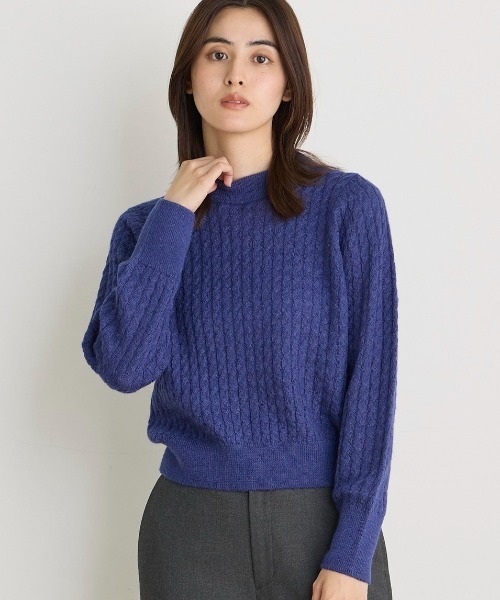 【セール】ケーブル柄クルーネックアルパカニット（ニット/セーター）｜I.T.'S international（イッツインターナショナル）