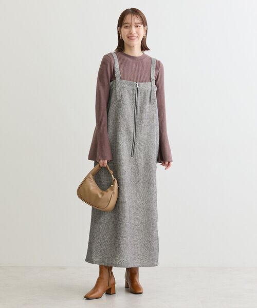 ELENCARE DUE（エレンカーレデュエ）の「・ELENCARE DUE ツイードZIPUPジャンスカ（ジャンパースカート・レディース・ベージュ・FREE）」の10枚目の写真