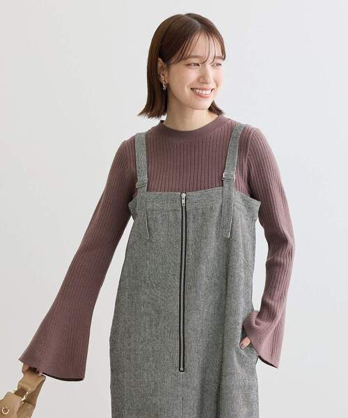 ELENCARE DUE（エレンカーレデュエ）の「・ELENCARE DUE ツイードZIPUPジャンスカ（ジャンパースカート・レディース・ベージュ・FREE）」の13枚目の写真