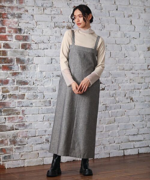 ELENCARE DUE（エレンカーレデュエ）の「・ELENCARE DUE ツイードZIPUPジャンスカ（ジャンパースカート・レディース・ベージュ・FREE）」の21枚目の写真