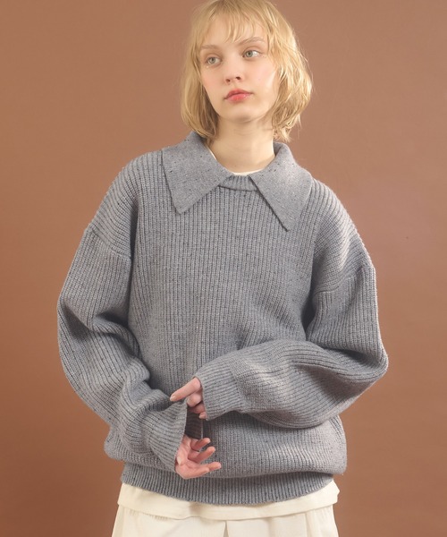 MUHET（ミュエータ）の「襟付きネップニット（ニット/セーター）」 - WEAR