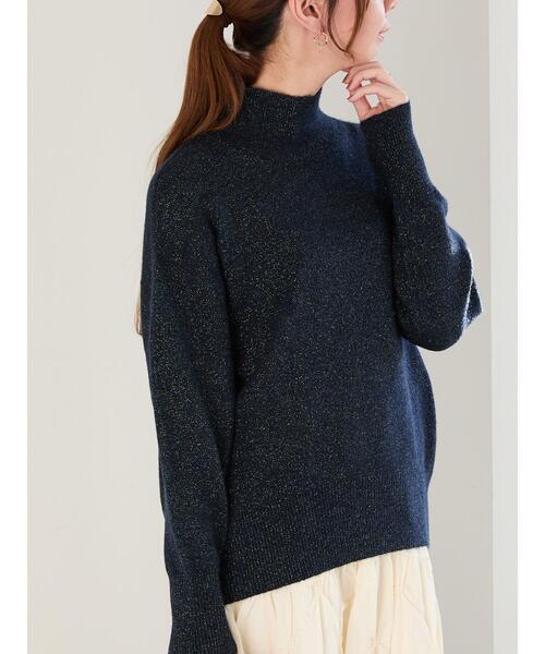 Te chichi（テチチ）の「ミックスラメハイネックニット（ニット/セーター・レディース・ブラック/ネイビー/オフホワイト・F）」の4枚目の写真