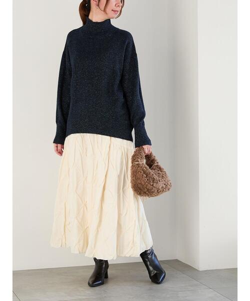 Te chichi（テチチ）の「ミックスラメハイネックニット（ニット/セーター・レディース・ブラック/ネイビー/オフホワイト・F）」の9枚目の写真