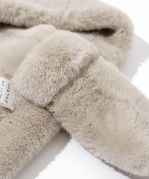 flower（フラワー）の「リボンファーマフラー（マフラー・レディース・ベージュ/ブラウン・FREE）」の4枚目の写真