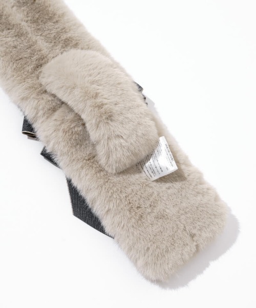 flower（フラワー）の「リボンファーマフラー（マフラー・レディース・ベージュ/ブラウン・FREE）」の5枚目の写真