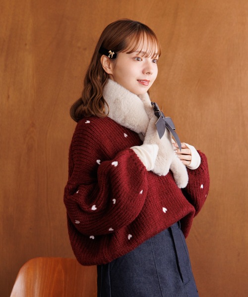 flower（フラワー）の「リボンファーマフラー（マフラー・レディース・ベージュ/ブラウン・FREE）」の11枚目の写真