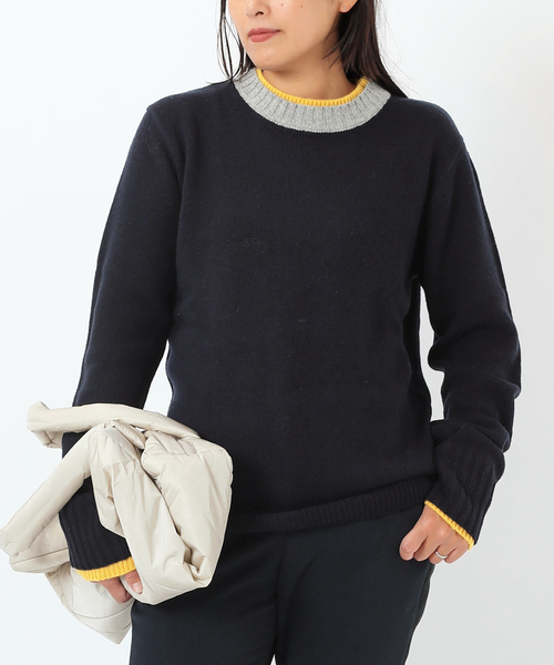 AP STUDIO（エーピーストゥディオ）の「【Bomboogie/ボンブーギ】バイカラープルオーバー（ニット/セーター・レディース・ネイビー・FREE）」の22枚目の写真