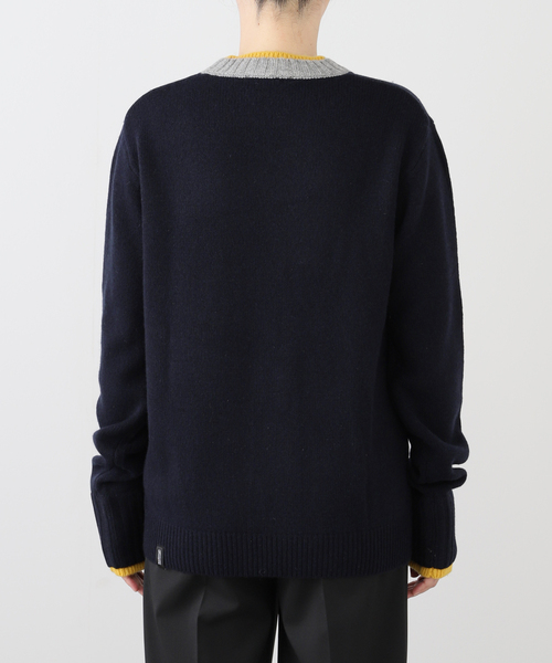 AP STUDIO（エーピーストゥディオ）の「【Bomboogie/ボンブーギ】バイカラープルオーバー（ニット/セーター・レディース・ネイビー・FREE）」の4枚目の写真