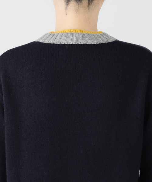 AP STUDIO（エーピーストゥディオ）の「【Bomboogie/ボンブーギ】バイカラープルオーバー（ニット/セーター・レディース・ネイビー・FREE）」の6枚目の写真