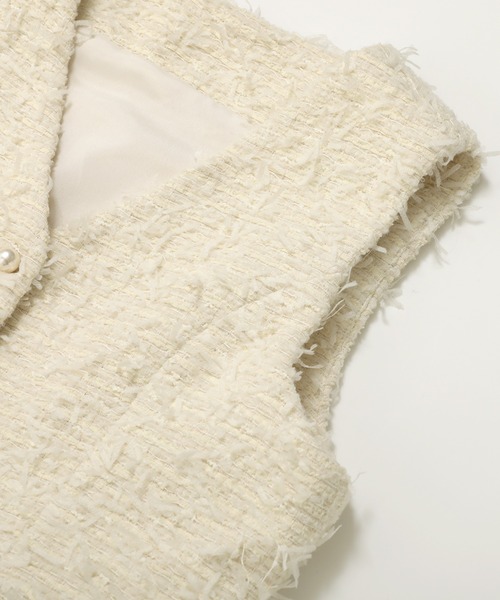 MERAKI（メラキ）の「パールボタンツイードジレ（ベスト・レディース・ブラック/ホワイト・FREE）」の16枚目の写真