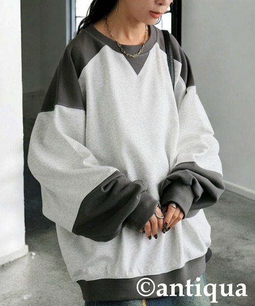 レ―シング裏毛スウェット（スウェット）｜antiqua（アンティカ） 5,517円