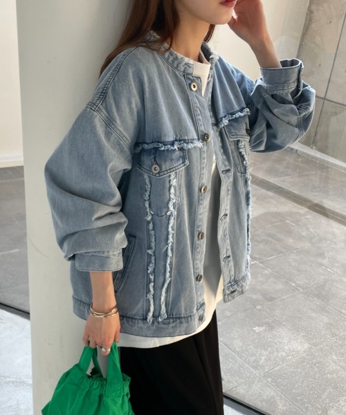 新品タグ付 カフネ パシオーネ デニム ジャケット フリーサイズ ライトブルー 新品タグ付 カフネ パシオーネ デニム ジャケット フリーサイズ ライト