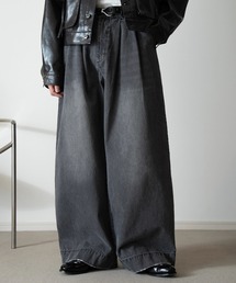 soerte（ソエルテ）の「Wide buggy vintage like denim pants " Mud dyeing "/ワイドバギーヴィンテージライクデニムパンツ（デニムパンツ）」
