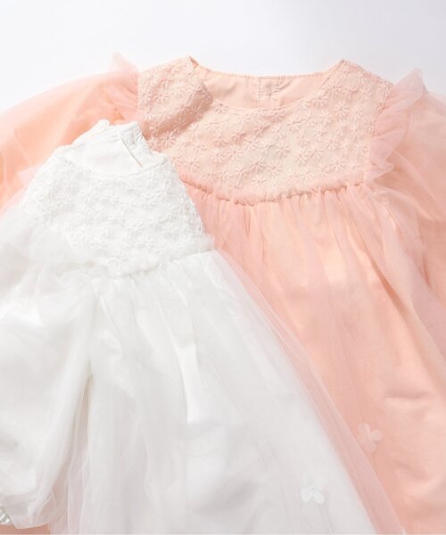 apres les cours（アプレレクール）の「【フォーマル対応/ジュニア対応】ヨークレースチュールワンピース＿アプレレクールマシェリ（ワンピース・キッズ・アイボリー/サーモンピンク・140/90/110/120/80/130/100）」の6枚目の写真