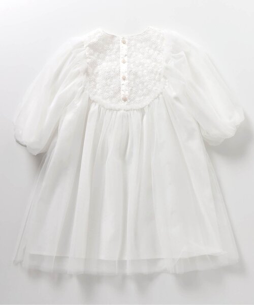 apres les cours（アプレレクール）の「【フォーマル対応/ジュニア対応】ヨークレースチュールワンピース＿アプレレクールマシェリ（ワンピース・キッズ・アイボリー/サーモンピンク・140/90/110/120/80/130/100）」の3枚目の写真