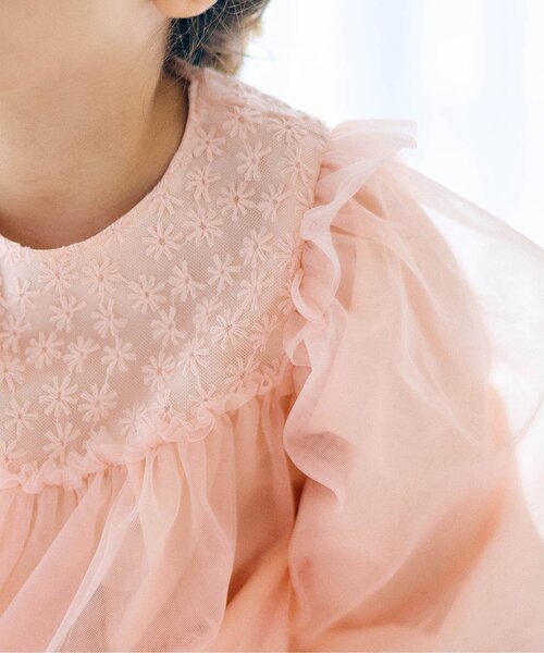 apres les cours（アプレレクール）の「【フォーマル対応/ジュニア対応】ヨークレースチュールワンピース＿アプレレクールマシェリ（ワンピース・キッズ・アイボリー/サーモンピンク・140/90/110/120/80/130/100）」の14枚目の写真