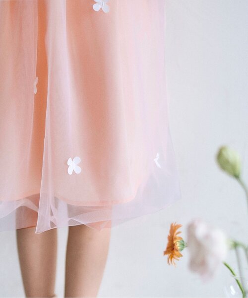 apres les cours（アプレレクール）の「【フォーマル対応/ジュニア対応】ヨークレースチュールワンピース＿アプレレクールマシェリ（ワンピース・キッズ・アイボリー/サーモンピンク・140/90/110/120/80/130/100）」の13枚目の写真