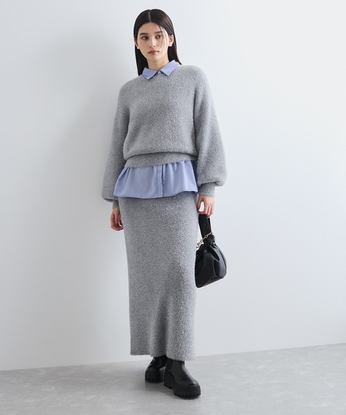 VIS(ビス)の「【セットアップ対応】ラメシャギーニットプルオーバー【静電気防止】(ニット/セーター・レディース・ライトグレー/ベージュ系その他/ピンク系その他2・FREE)」の6枚目の写真