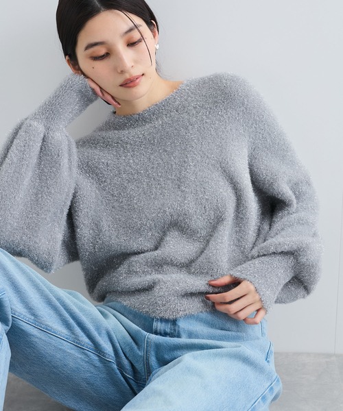 VIS(ビス)の「【セットアップ対応】ラメシャギーニットプルオーバー【静電気防止】(ニット/セーター・レディース・ライトグレー/ベージュ系その他/ピンク系その他2・FREE)」の9枚目の写真