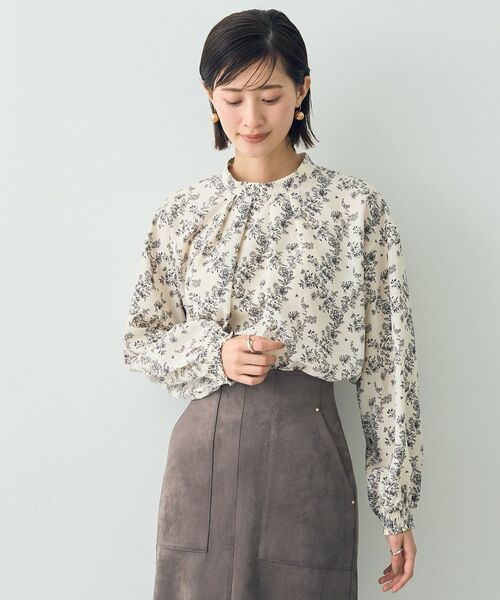 【セール】フラワー柄ハイネックブラウス（シャツ/ブラウス）｜YECCA VECCA（イェッカヴェッカ）