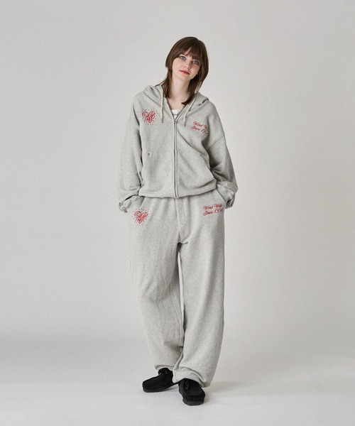セール】HEAVY WEIGHT RHINESTONES DOUBLE ZIP HOODIE/ヘビーウエイト