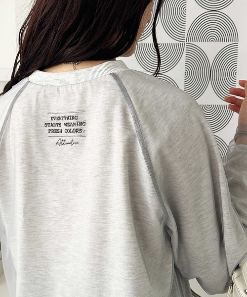 GeeRA(ジーラ)の「チュールレイヤードロンT(Tシャツ/カットソー・レディース・オフホワイト/チャコール/オートミール・LARGE/MEDIUM)」の19枚目の写真