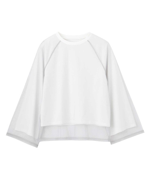 GeeRA(ジーラ)の「チュールレイヤードロンT(Tシャツ/カットソー・レディース・オフホワイト/チャコール/オートミール・LARGE/MEDIUM)」の21枚目の写真