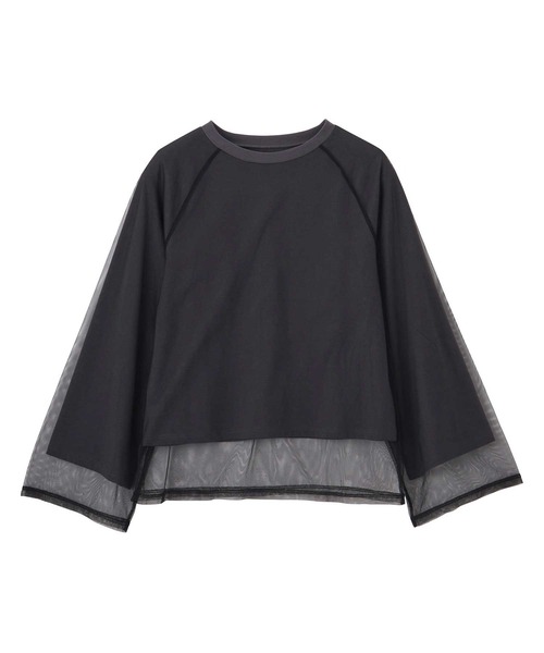GeeRA(ジーラ)の「チュールレイヤードロンT(Tシャツ/カットソー・レディース・オフホワイト/チャコール/オートミール・LARGE/MEDIUM)」の22枚目の写真
