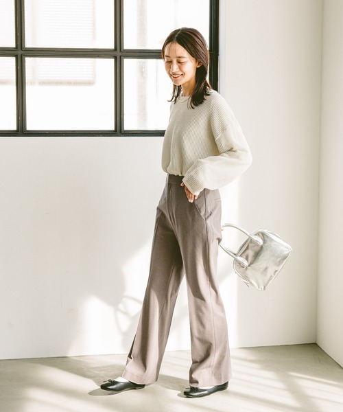 【Toteme】 High-riseプリーツクレープフレアパンツ セール】ウツクシルエットフレアパンツTall/252440（その他