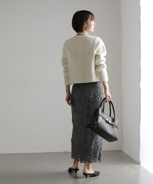 La TOTALITE(ラトータリテ)の「【洗える】バテンケミカルレースタイトスカート(スカート・レディース・ラベンダー/ホワイト/チャコールグレー・38/36)」の12枚目の写真