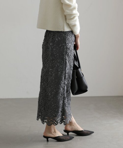 【2025SS】ラトータリテ／洗えるレースタイトスカート／La Totalite 追加3》【洗える】レースタイトスカート（ロング・マキシ丈