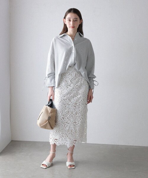 La TOTALITE(ラトータリテ)の「【洗える】バテンケミカルレースタイトスカート(スカート・レディース・ラベンダー/ホワイト/チャコールグレー・38/36)」の16枚目の写真