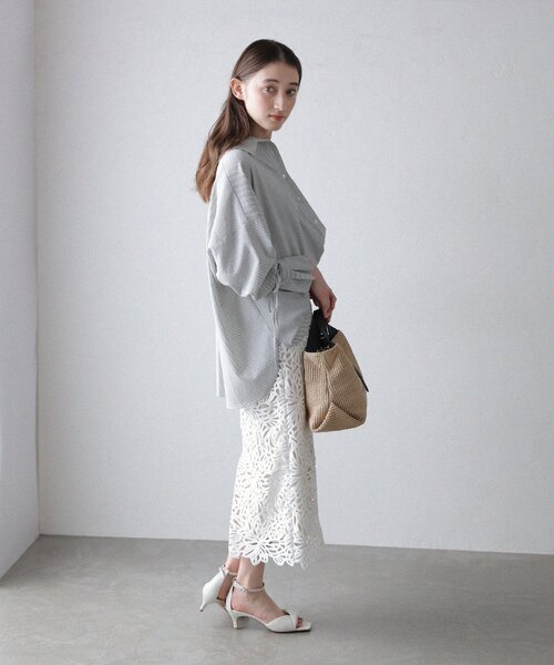 La TOTALITE(ラトータリテ)の「【洗える】バテンケミカルレースタイトスカート(スカート・レディース・ラベンダー/ホワイト/チャコールグレー・38/36)」の17枚目の写真