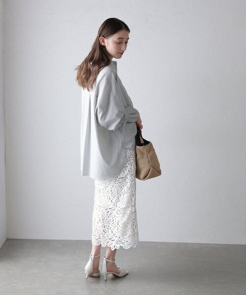La TOTALITE(ラトータリテ)の「【洗える】バテンケミカルレースタイトスカート(スカート・レディース・ラベンダー/ホワイト/チャコールグレー・38/36)」の18枚目の写真