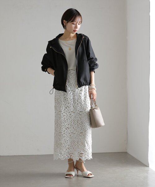 La TOTALITE(ラトータリテ)の「【洗える】バテンケミカルレースタイトスカート(スカート・レディース・ラベンダー/ホワイト/チャコールグレー・38/36)」の22枚目の写真